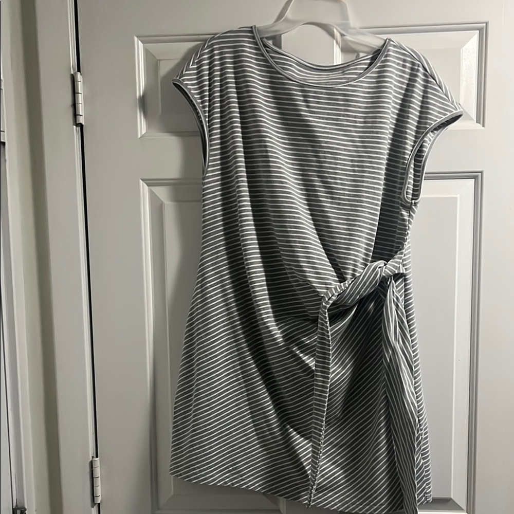 Striped Gray & White Dress